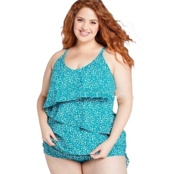 Lane Bryant NWOT Tiered Flounce Swim Tankini Top - Picture 1 of 4